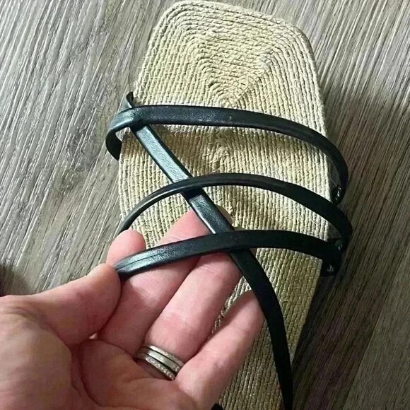 French connection leather slide sandals 7.5 elegant fancy minimalist capsule - Picture 3 of 5